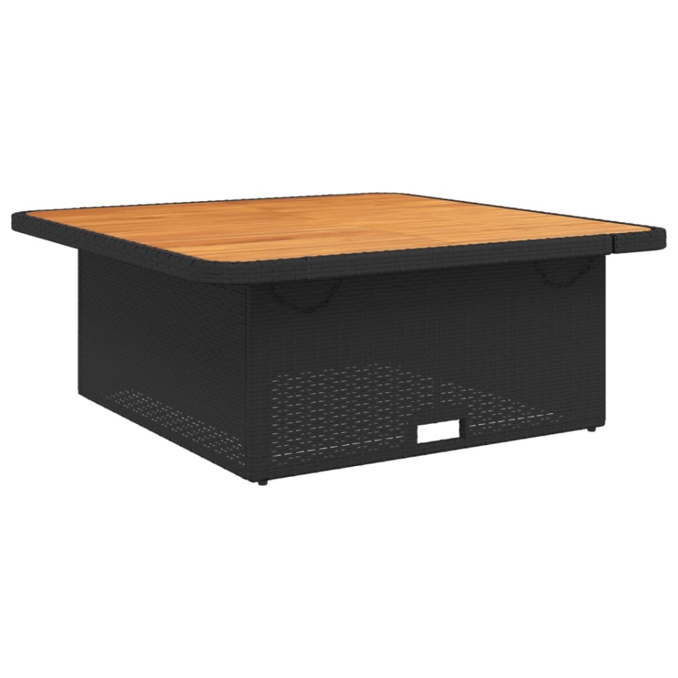 Set mobilier de grădină cu perne, 4 piese, negru, poliratan - 2 | YEO