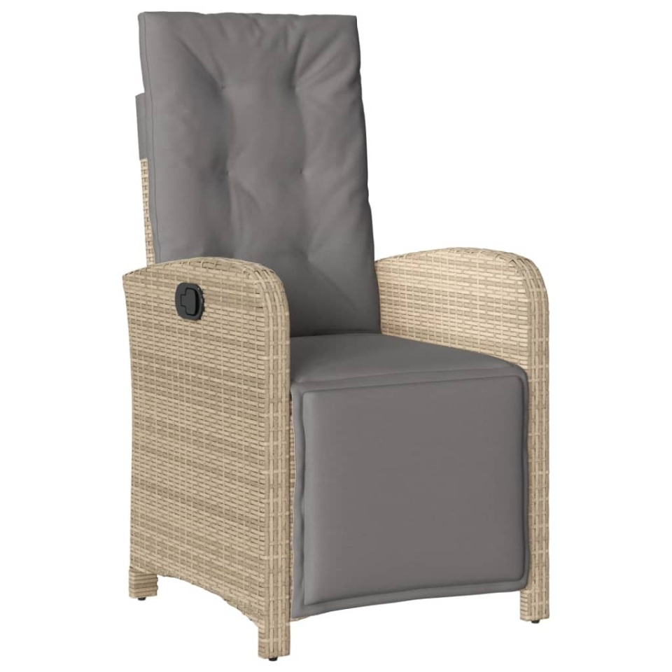 Set mobilier de grădină cu perne, 5 piese, bej, poliratan - 3 | YEO