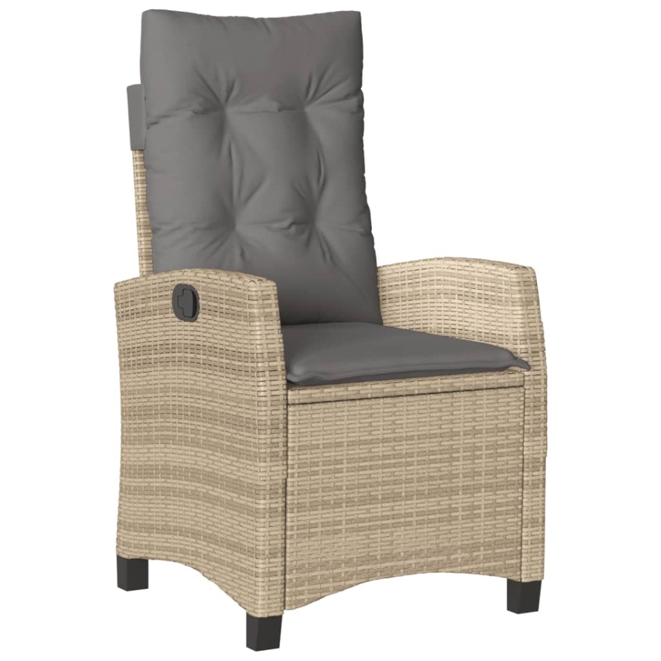 Set mobilier de grădină cu perne, 5 piese, bej, poliratan - 2 | YEO