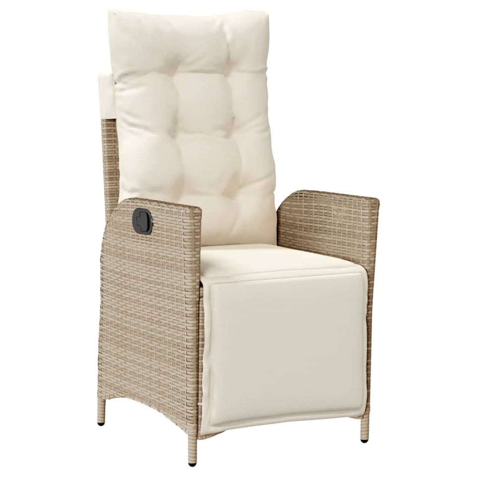 Set mobilier de grădină cu perne, 5 piese, bej, poliratan - 2 | YEO