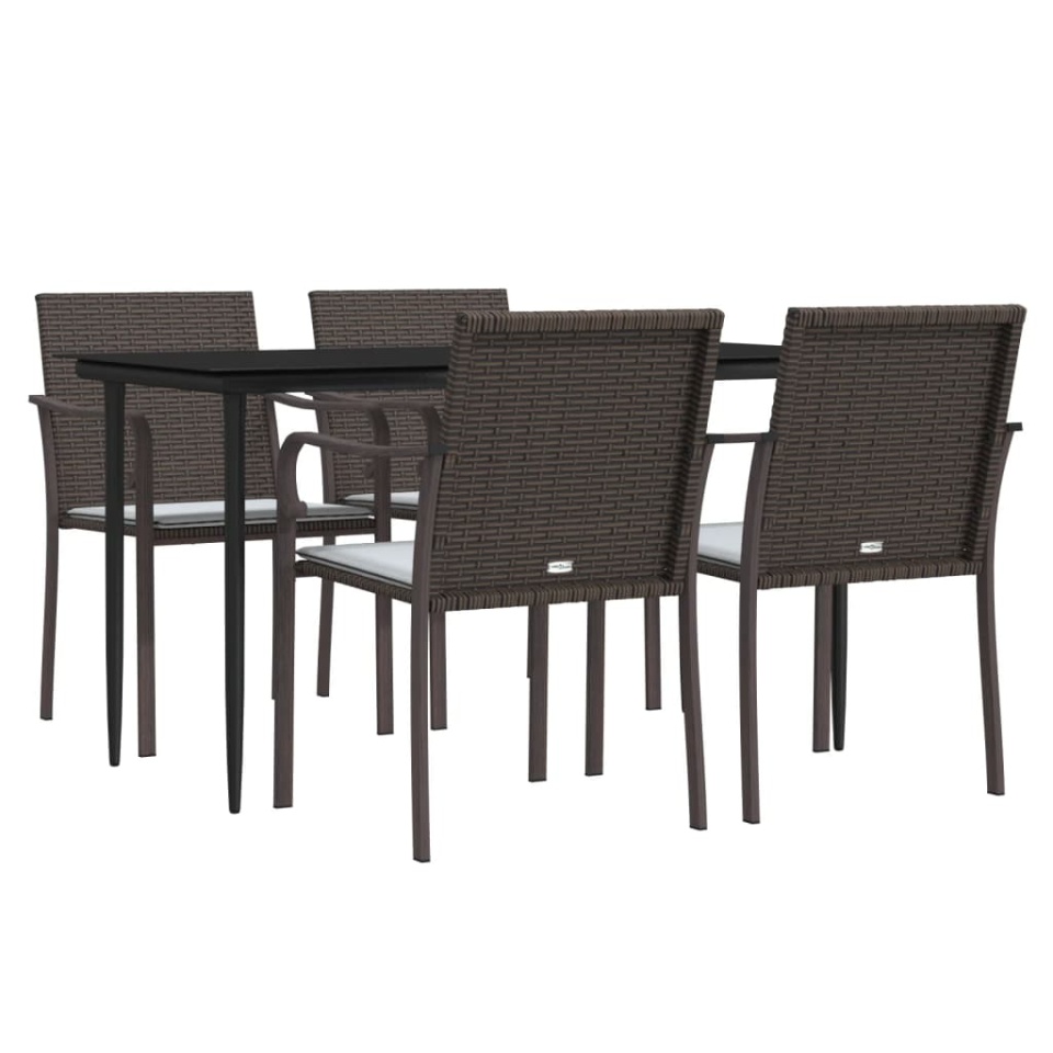 Set mobilier de grădină cu perne, 5 piese, poliratan și oțel - 2 | YEO