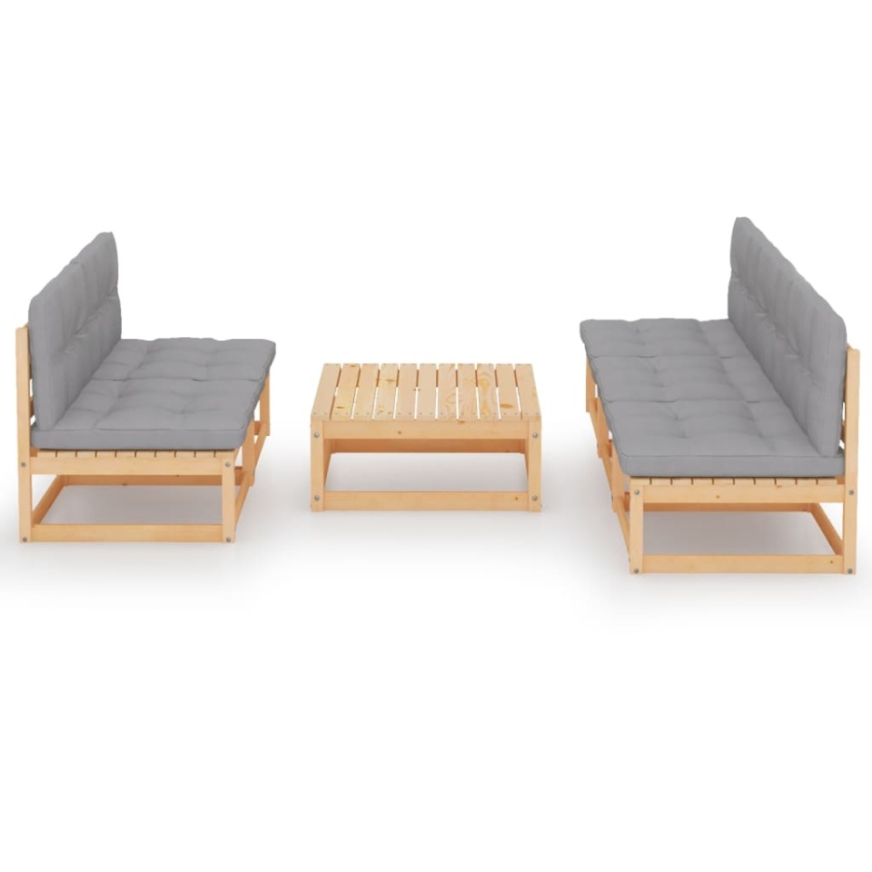 Set mobilier de grădină cu perne, 6 piese, lemn masiv de pin - 1 | YEO