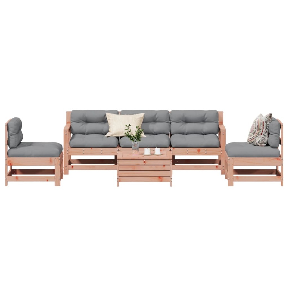 Set mobilier de grădină cu perne, 6 piese, lemn masiv Douglas - 2 | YEO