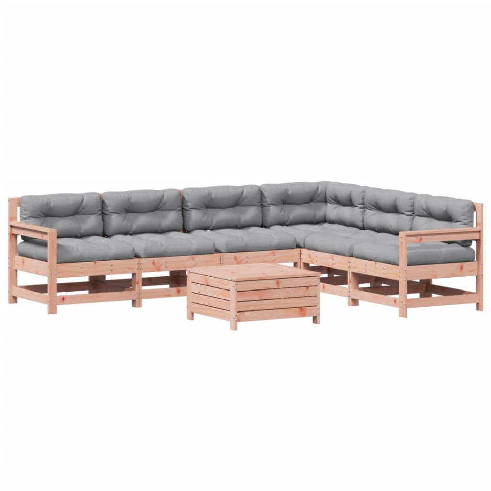 Set mobilier de grădină cu perne, 7 piese, lemn masiv douglas - 1 | YEO