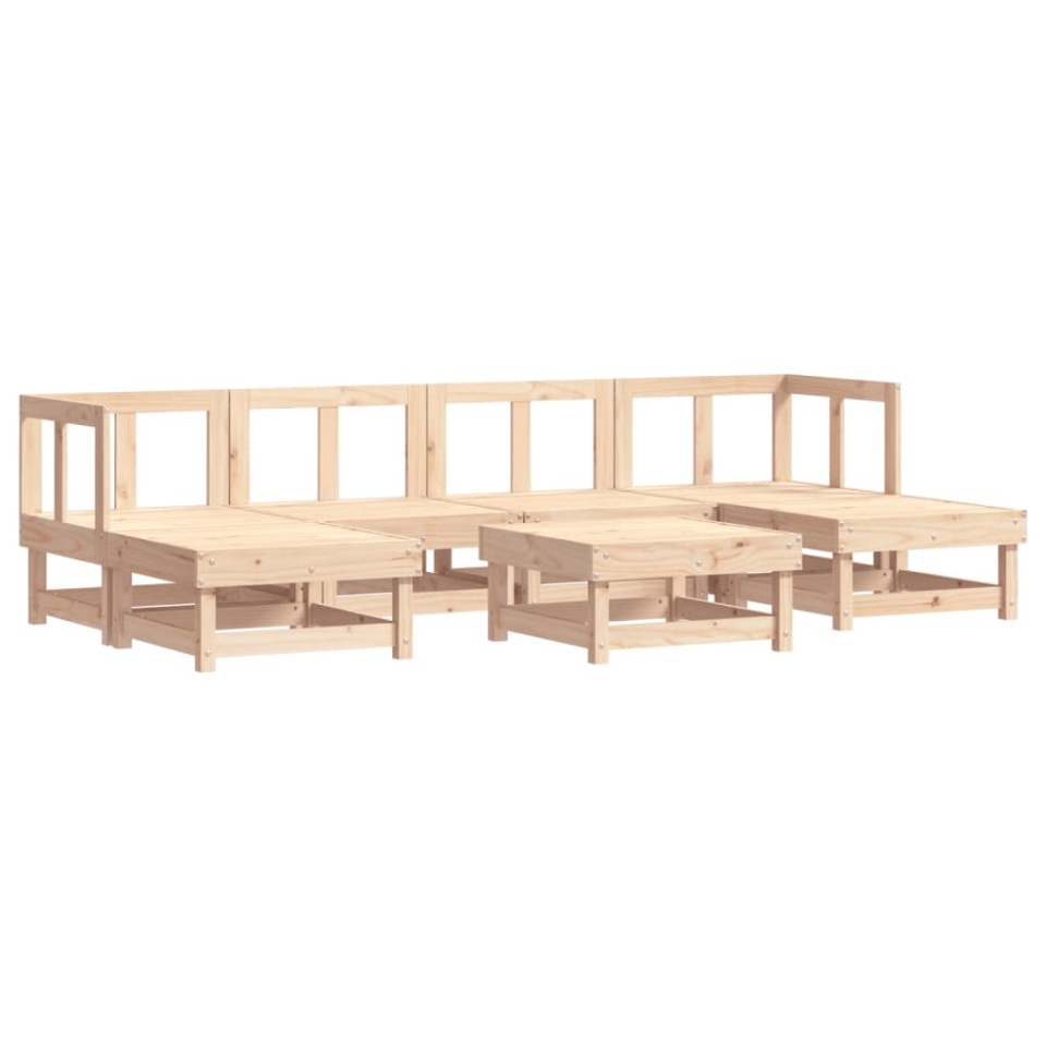 Set mobilier de grădină cu perne, 7 piese, lemn masiv - 2 | YEO