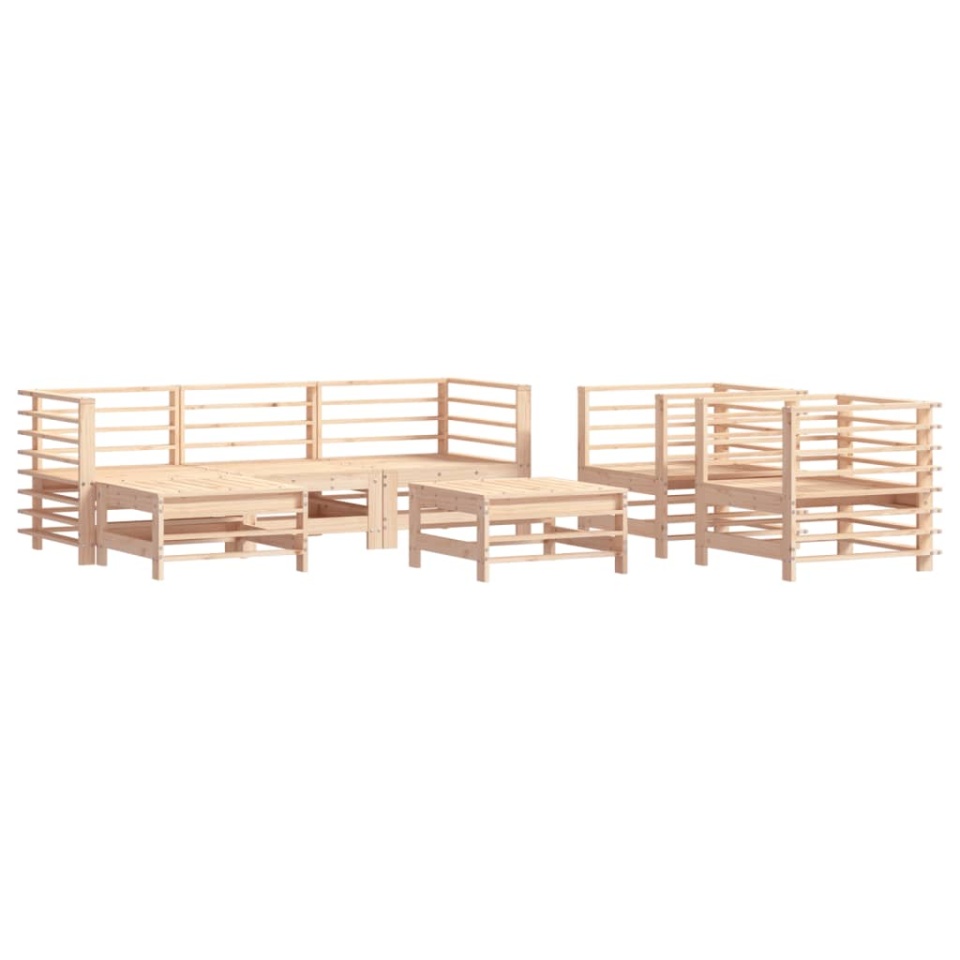 Set mobilier de grădină cu perne, 7 piese, lemn masiv - 2 | YEO
