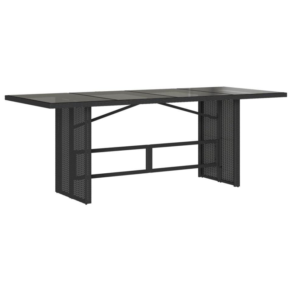 Set mobilier de grădină cu perne, 7 piese, negru, poliratan - 3 | YEO