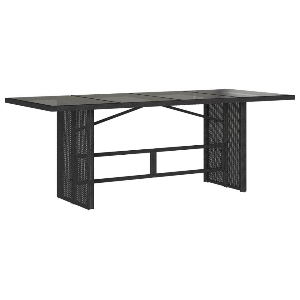 Set mobilier de grădină cu perne, 7 piese, negru, poliratan - 3 | YEO