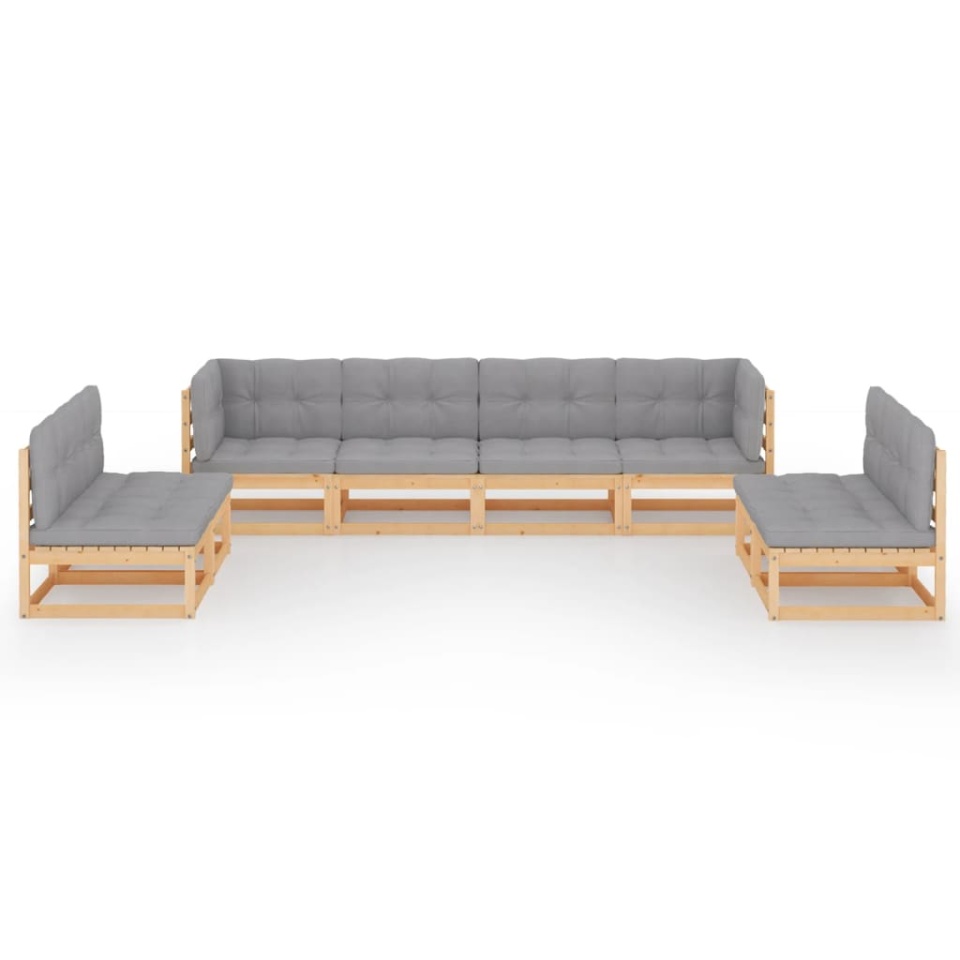 Set mobilier de grădină cu perne, 8 piese, lemn masiv de pin - 2 | YEO