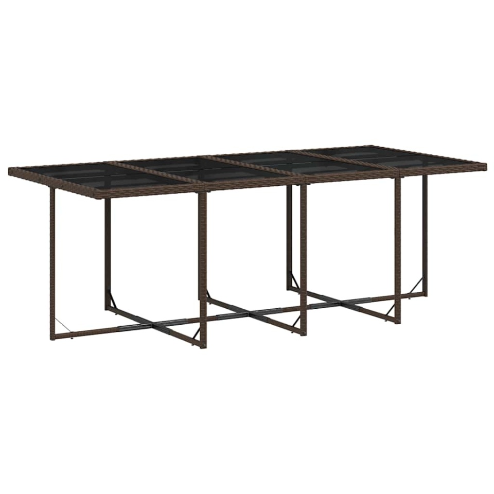 Set mobilier de grădină cu perne, 9 piese, maro, poliratan - 3 | YEO