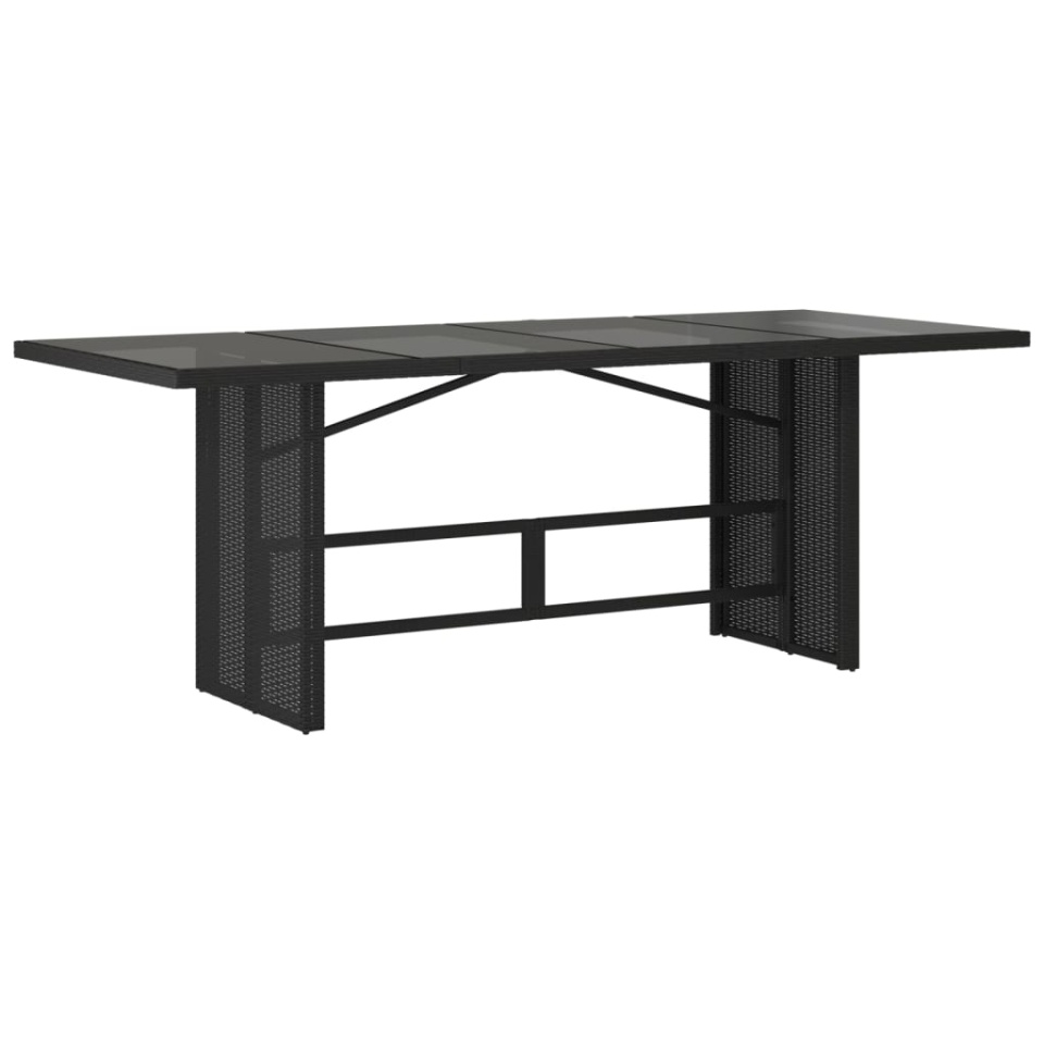 Set mobilier de grădină cu perne, 9 piese, negru, poliratan - 3 | YEO