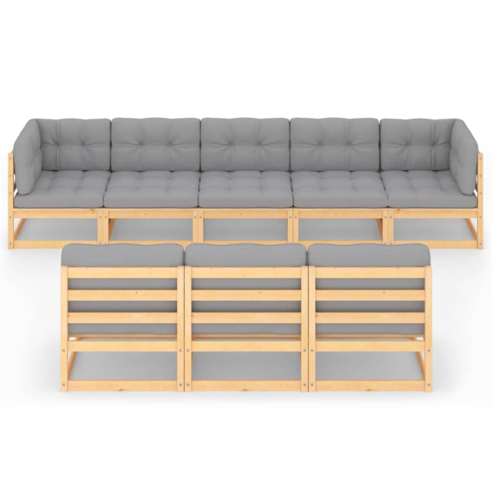 Set mobilier de grădină din 8 piese, lemn masiv de pin - 2 | YEO