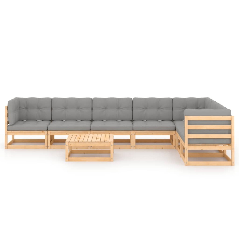 Set mobilier de grădină din 8 piese, lemn masiv de pin - 2 | YEO