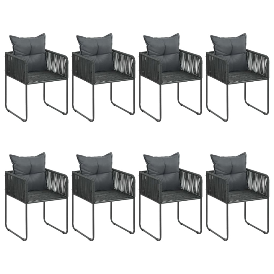 Set mobilier de masă, 9 piese, negru, ratan PVC - 3 | YEO