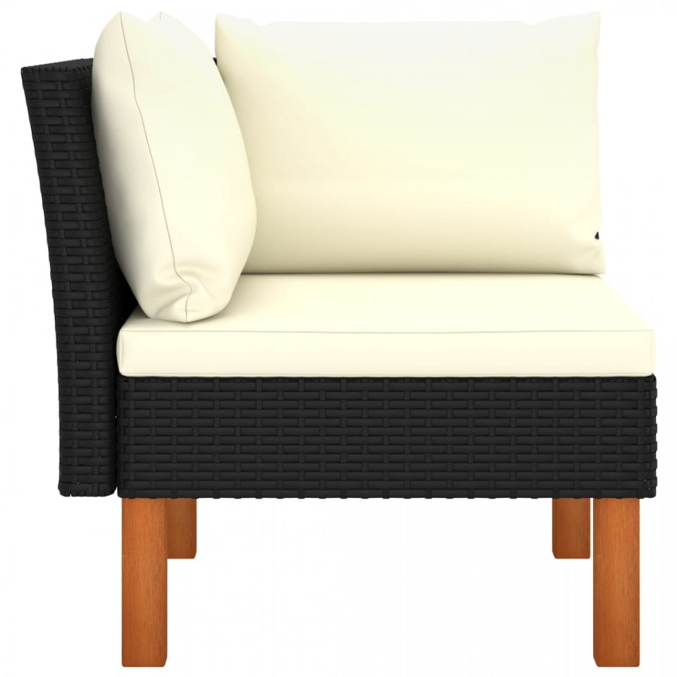Set mobilier grădină, 3 piese, poliratan & lemn masiv eucalipt - 3 | YEO