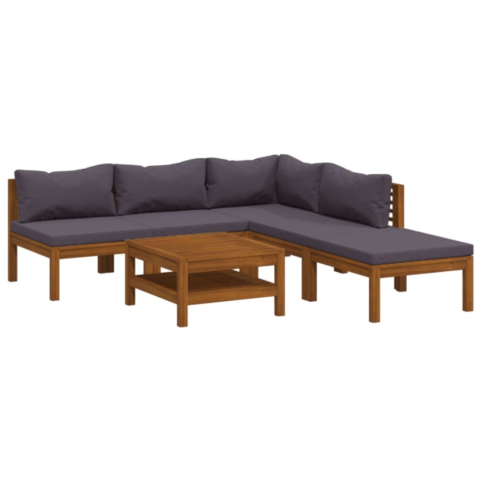 Set mobilier grădină cu perne, 6 piese, lemn masiv acacia - 1 | YEO