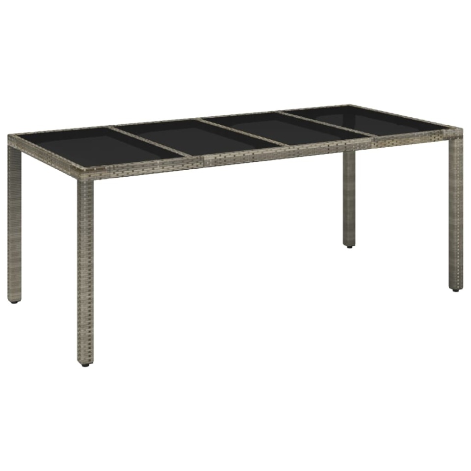 Set mobilier grădină cu perne, 9 piese, gri, poliratan - 2 | YEO