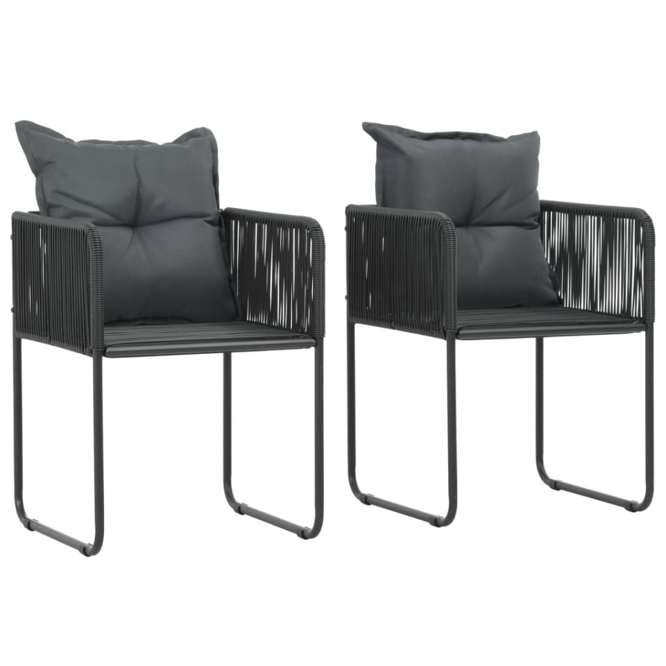 Set mobilier masă de grădină, 3 piese, negru, ratan PVC - 3 | YEO