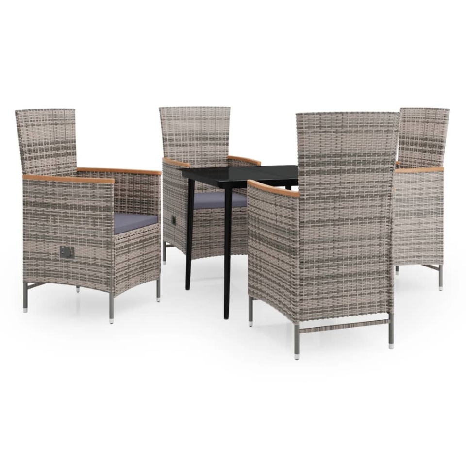 Set mobilier pentru grădină cu perne, 5 piese, gri - 1 | YEO
