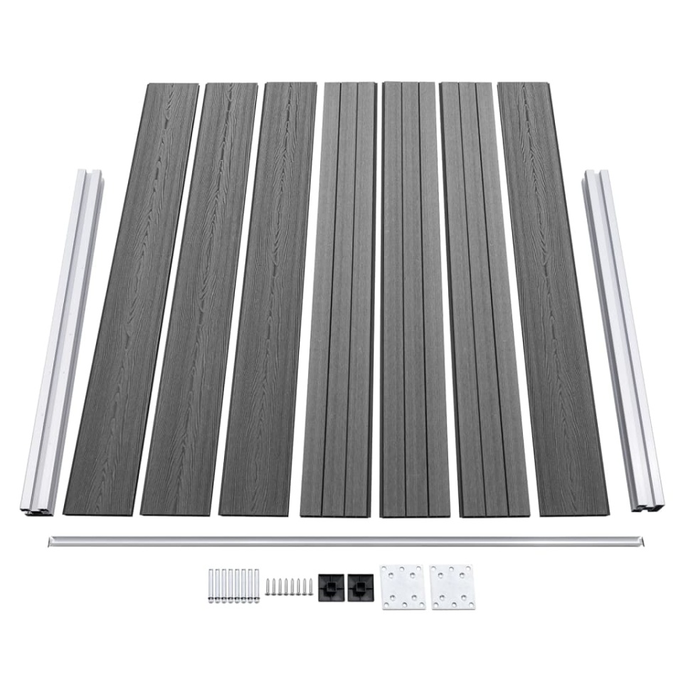 Set panouri gard, 526x146 cm, gri, WPC - 4 | YEO
