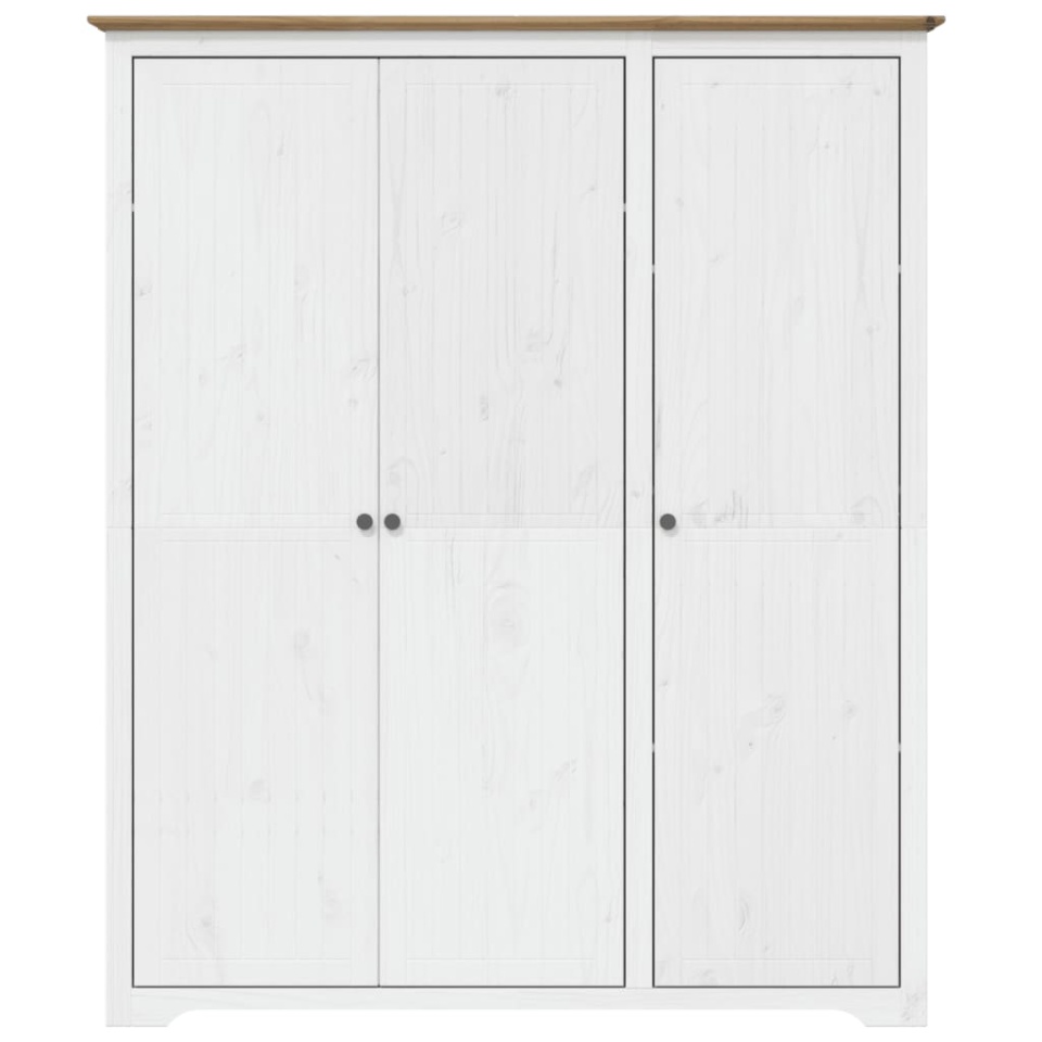Șifonier BODO, alb & maro, 146x53,5x173 cm, lemn masiv de pin - 2 | YEO