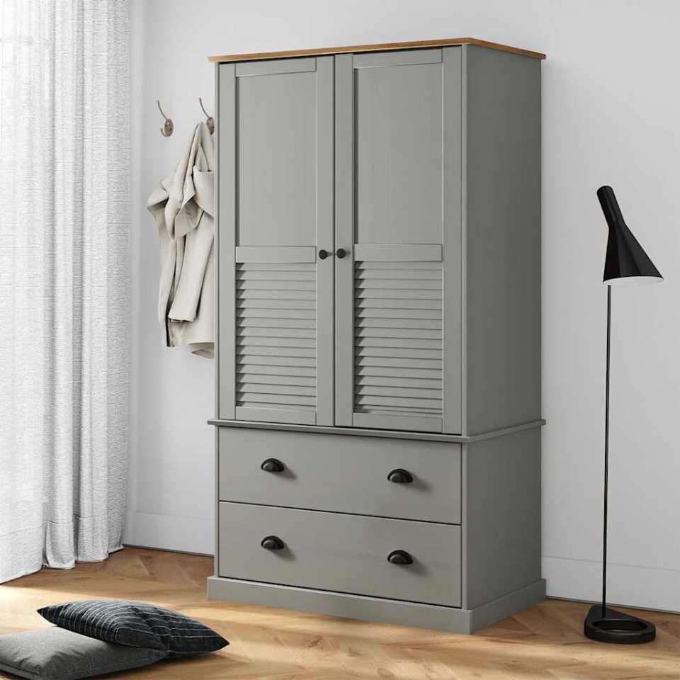 Șifonier VIGO, gri, 90x55x170 cm, lemn masiv de pin