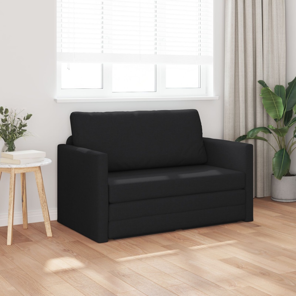 Sofa Pat la Pardoseală 2 în 1 Negru 124x71x78 cm țesătură - 2 | YEO