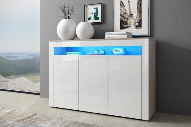 Sofia (Comoda) Sonoma Bright/White High Gloss