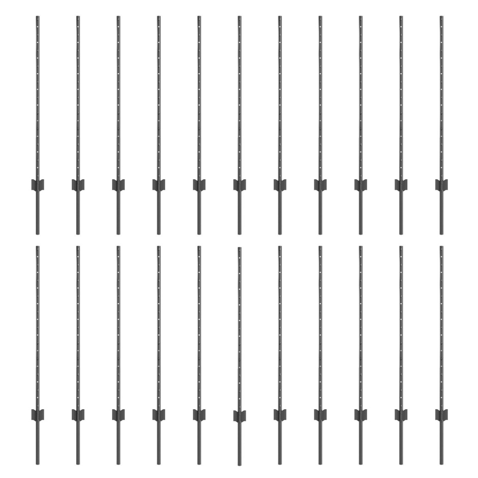 Stâlpi de gard 44 țoli U-Channel gri 140 cm oțel - 1 | YEO