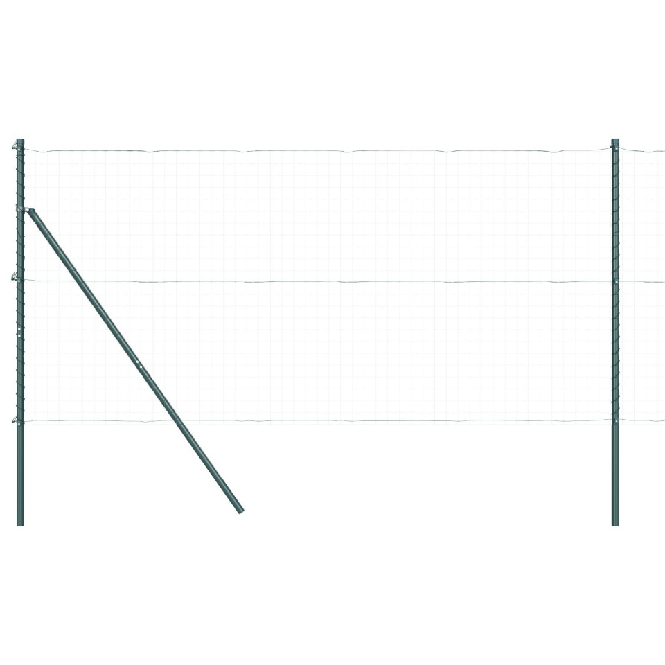 Stâlpi de gard, 52 buc., verde, Ø32 mm, 200 cm, oțel zincat - 3 | YEO