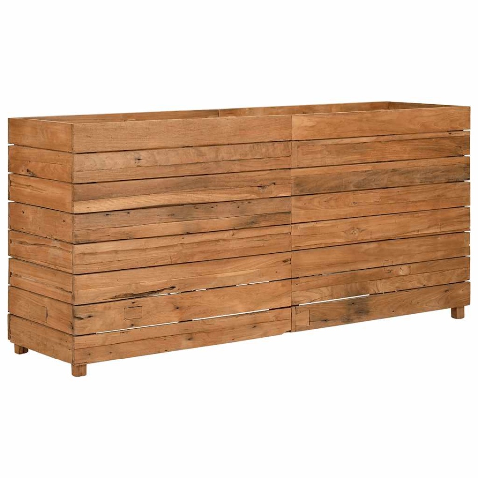 Strat înălțat, 150x40x72 cm, lemn de tec reciclat și oțel - 3 | YEO
