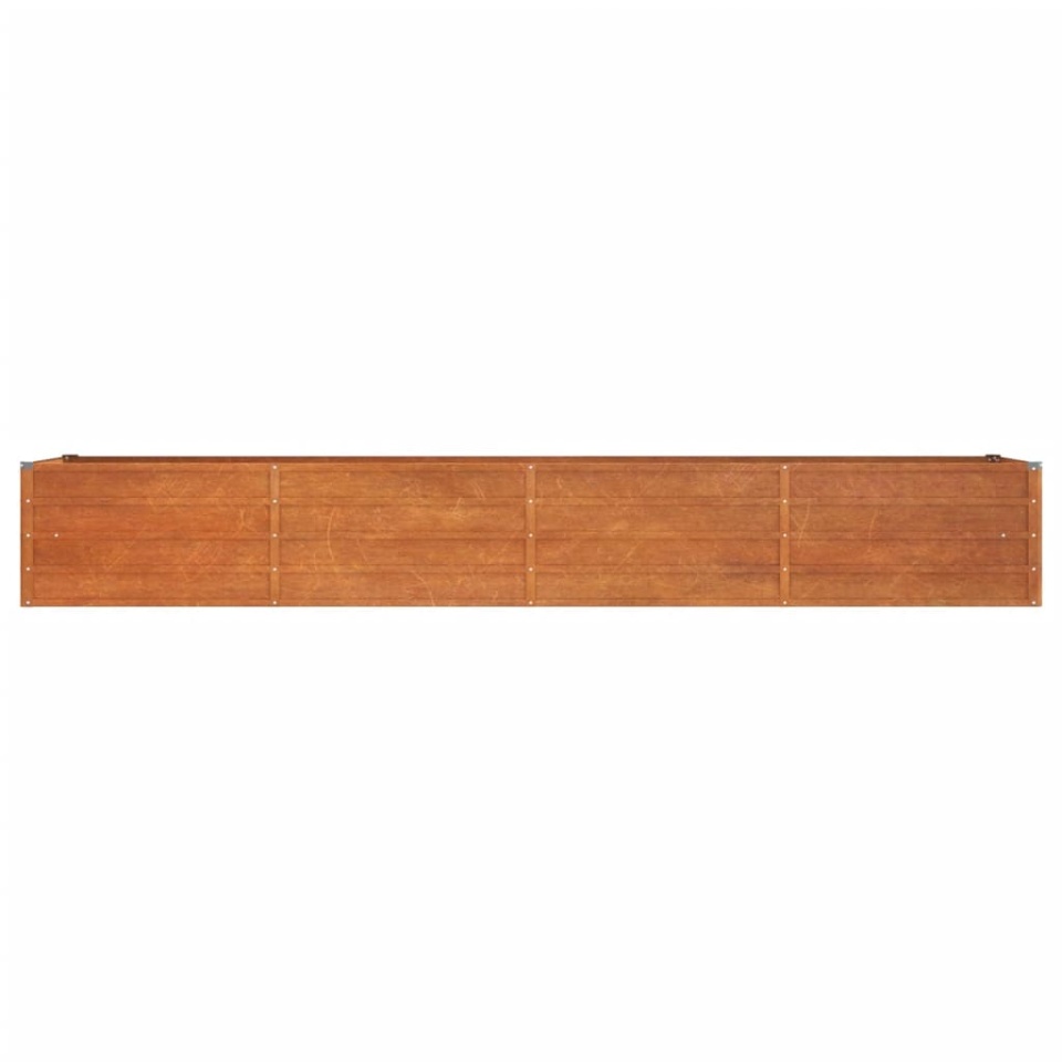 Strat înălțat de grădină, ruginiu, 320x80x45 cm, oțel corten - 3 | YEO