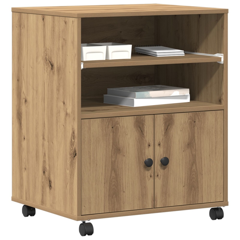 Suport pentru imprimantă cu roți Stejar Artisan 60x48x74 cm - 2 | YEO