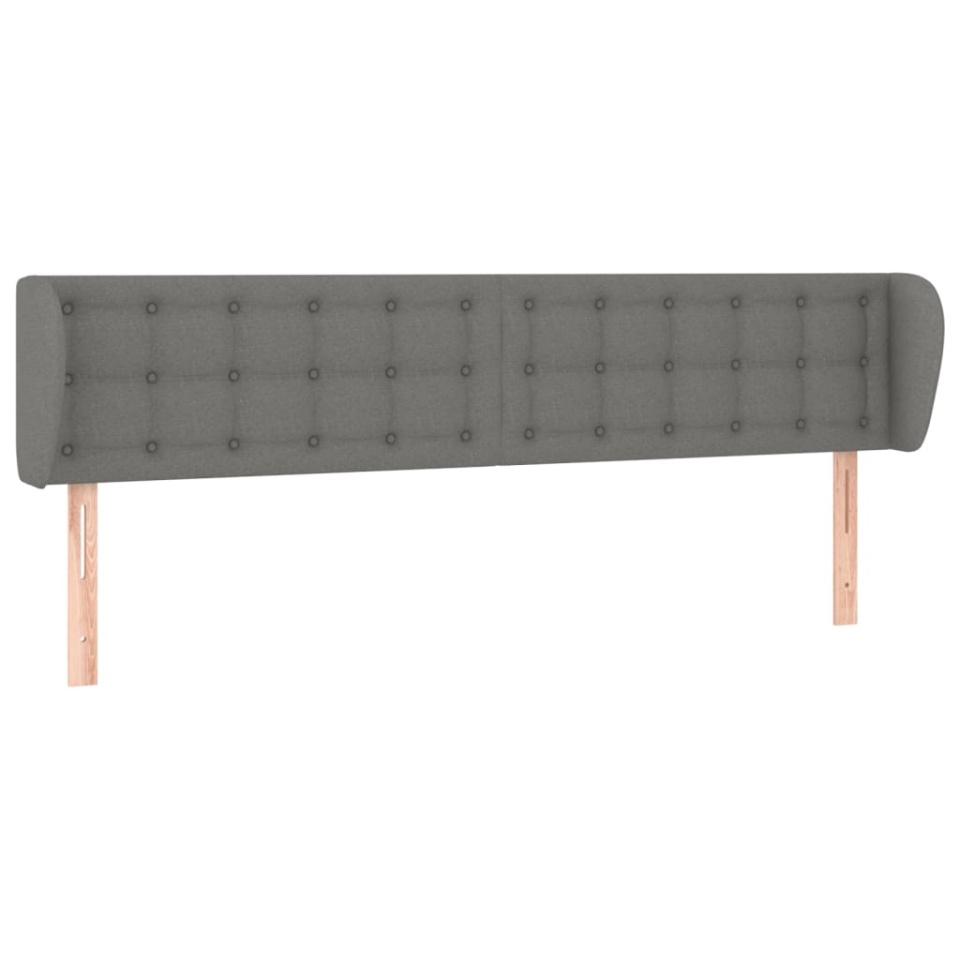 Tăblie de pat cu aripioare gri închis 163x23x78/88 cm textil - 1 | YEO
