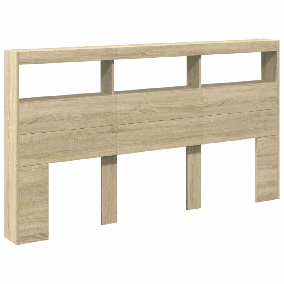 Tăblie de pat cu dulap și LED, stejar sonoma, 180x17x102 cm - 2 | YEO