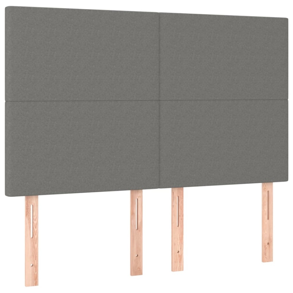 Tăblie de pat cu LED, gri închis, 144x5x118/128 cm, textil - 3 | YEO
