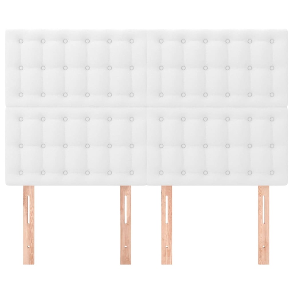 Tăblii de pat, 4 buc, alb, 72x5x78/88 cm, piele ecologică - 2 | YEO