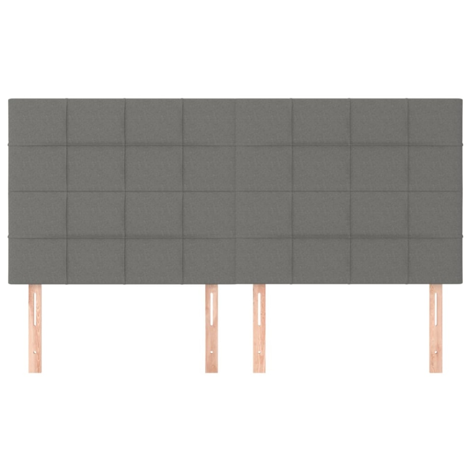 Tăblii de pat, 4 buc, gri închis, 100x5x78/88 cm, textil - 2 | YEO