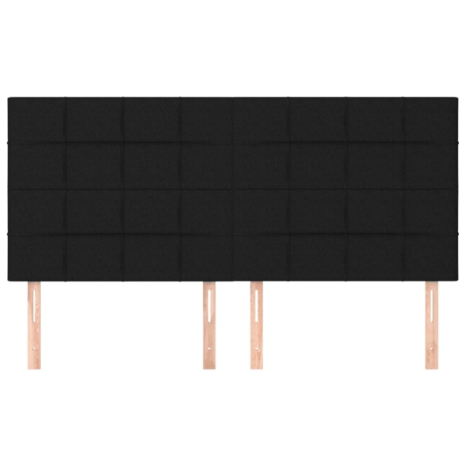Tăblii de pat, 4 buc, negru, 90x5x78/88 cm, textil - 2 | YEO