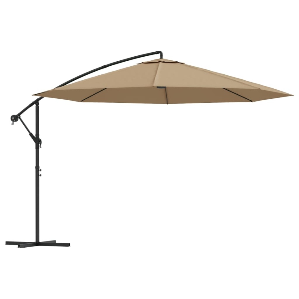 Umbrelă consolă de grădină cu stâlp din aluminiu, taupe, 350 cm - 1 | YEO