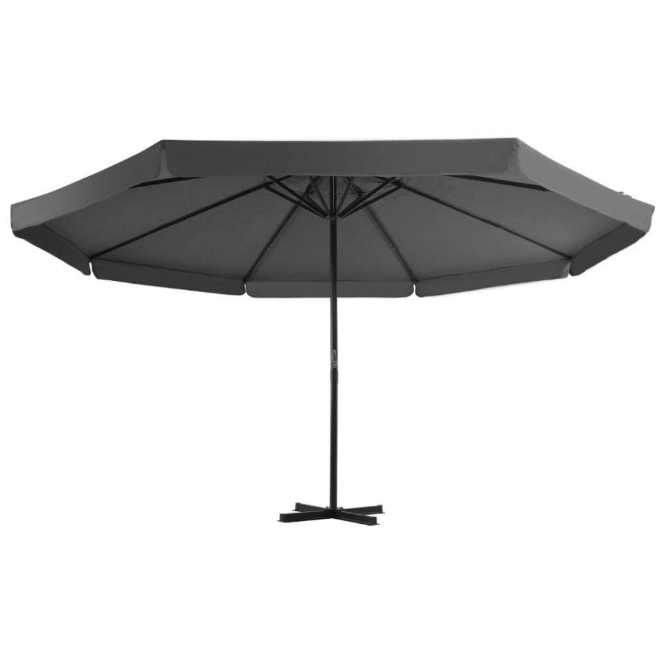Umbrelă de soare cu stâlp aluminiu, antracit, 500 cm - 1 | YEO