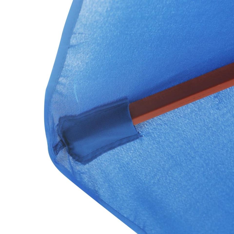 Umbrelă de soare de exterior, stâlp din lemn, albastru, 350 cm - 3 | YEO