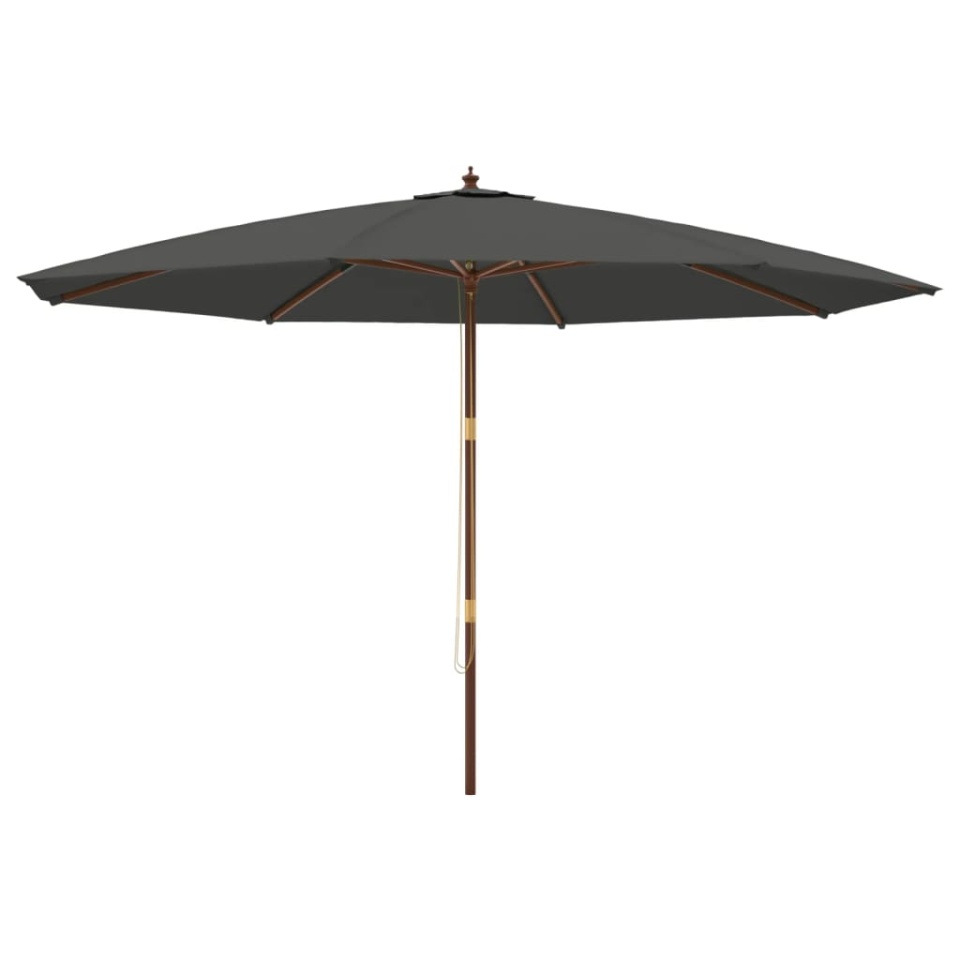 Umbrelă de soare de grădină stâlp din lemn, antracit 400x273 cm - 1 | YEO