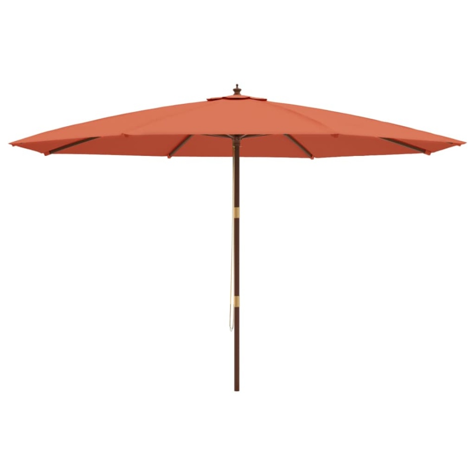 Umbrelă de soare de grădină stâlp din lemn cărămiziu 400x273 cm - 3 | YEO