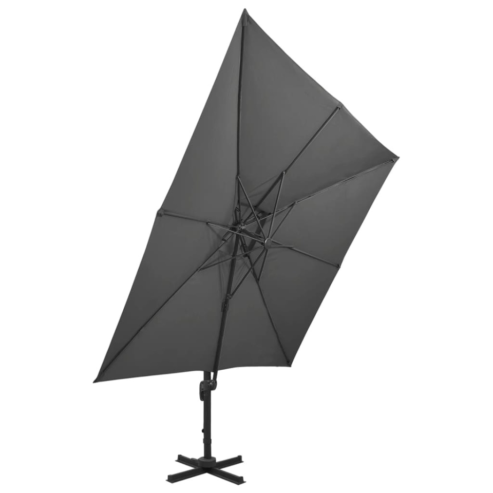 Umbrelă în consolă cu înveliș dublu, antracit, 300x300 cm - 2 | YEO