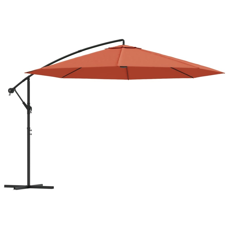 Umbrelă în consolă cu stâlp din aluminiu, 350 cm, cărămiziu - 1 | YEO