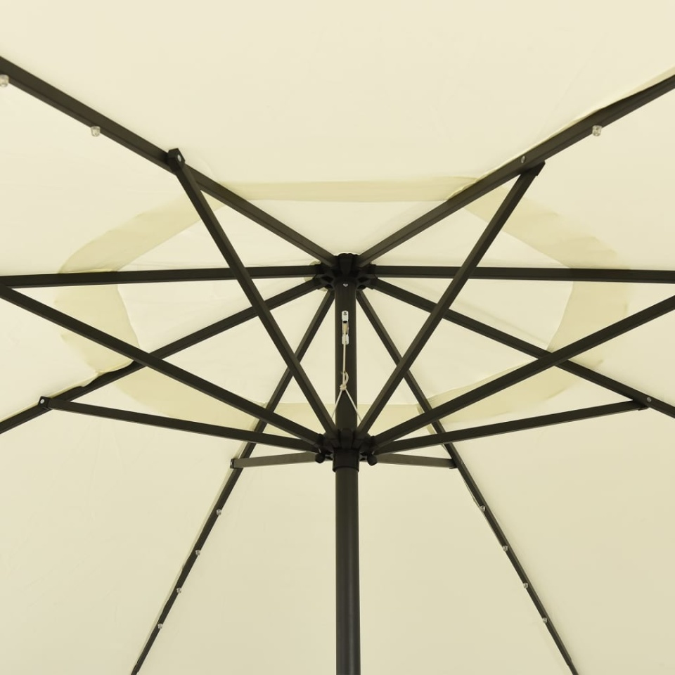 Umbrelă soare de grădină cu LED-uri, nisipiu, 400 cm - 3 | YEO