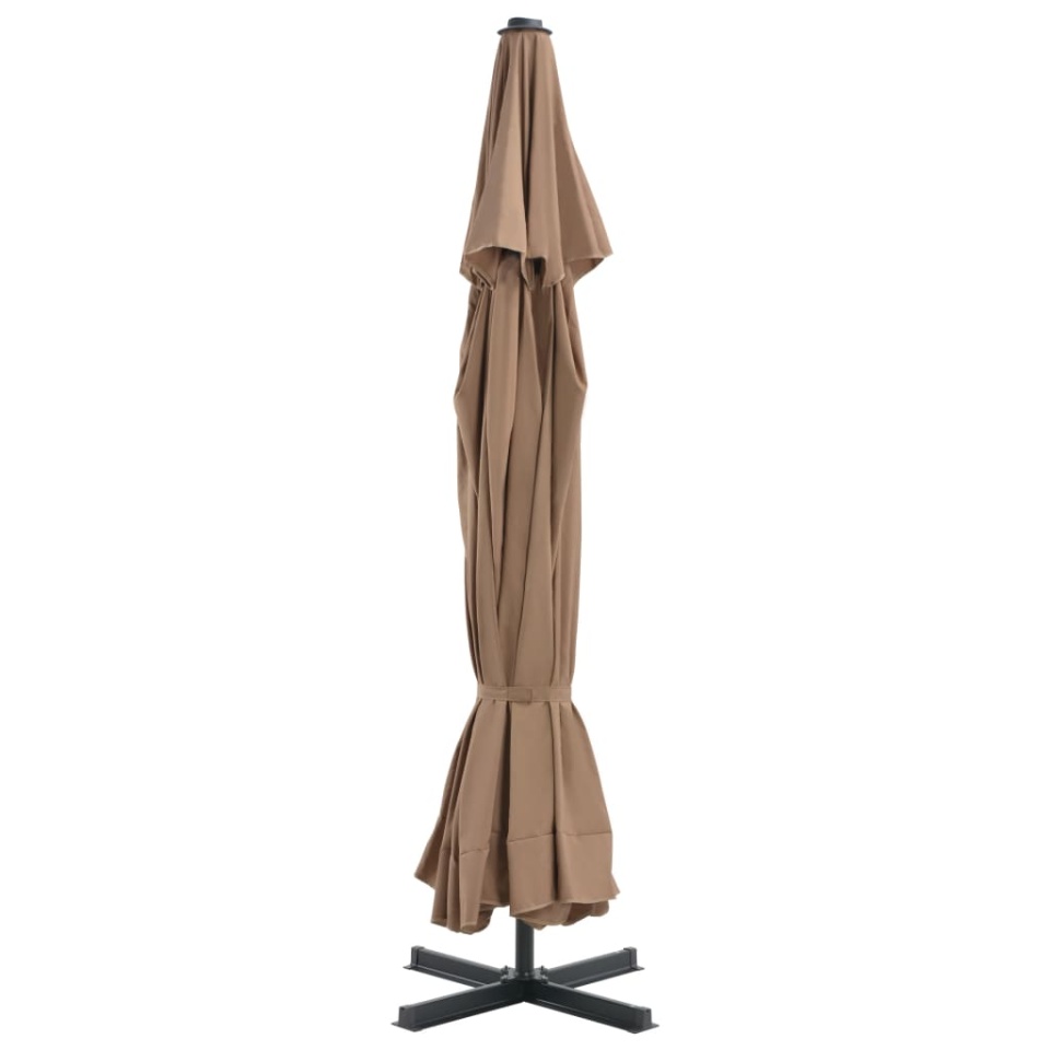 Umbrelă soare exterior cu stâlp aluminiu gri taupe 500 cm - 3 | YEO
