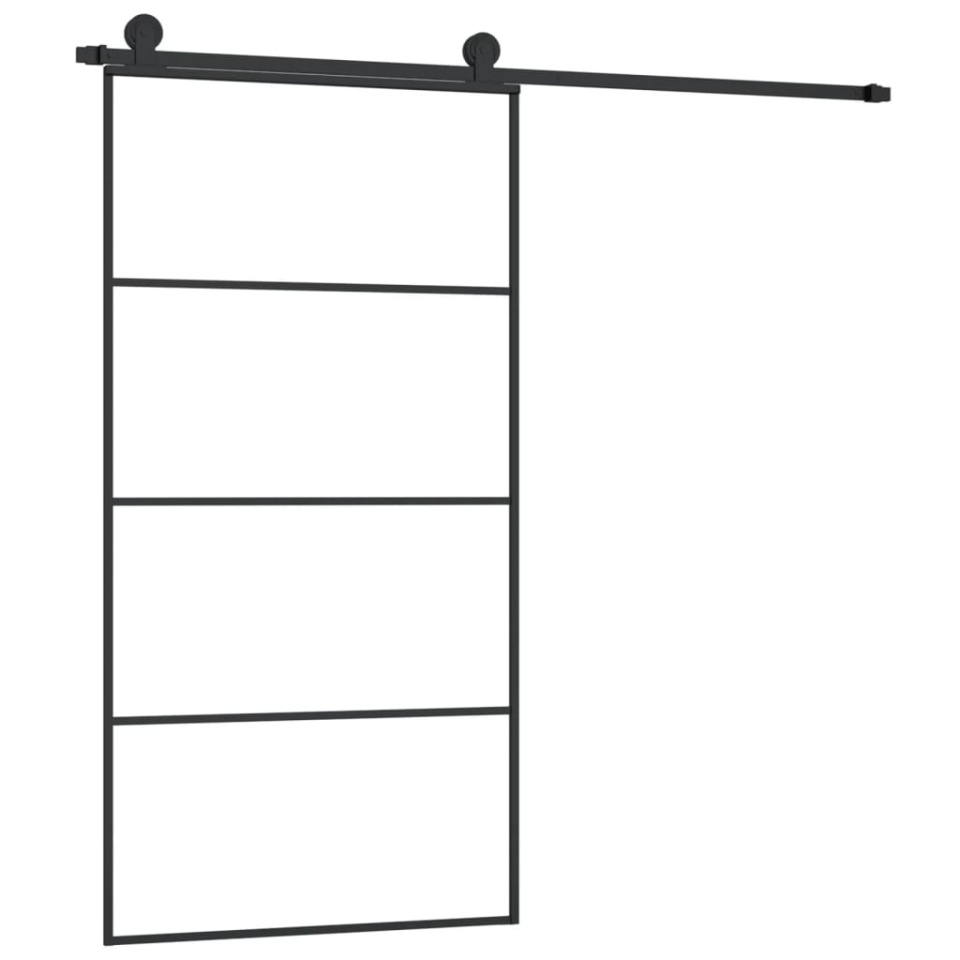 Ușă glisantă cu set feronerie 102,5x205 cm sticlă ESG/aluminiu - 1 | YEO