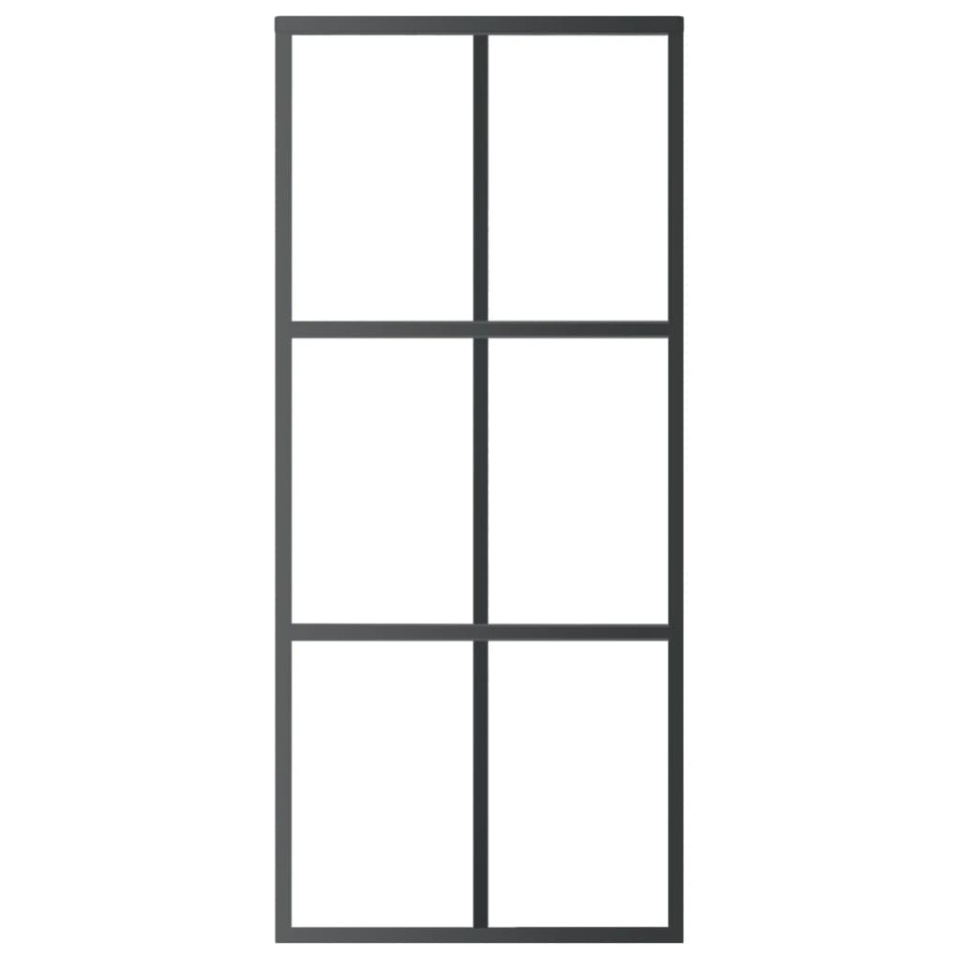 Ușă glisantă cu set feronerie, 90x205 cm, sticlă ESG/aluminiu - 3 | YEO